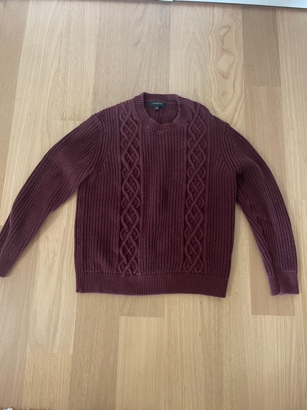 Banana Republic Men's Cable Crewneck Sweater - Burgundy